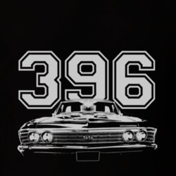 1967 CHEVROLET EL CAMINO SS Grill White Graphic Engine Size T Shirt