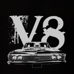 1967 CHEVROLET EL CAMINO SS Grill White Graphic V8 T Shirt