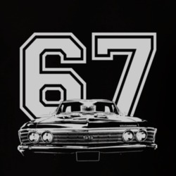 1967 CHEVROLET EL CAMINO SS Grill White Graphic Year T Shirt