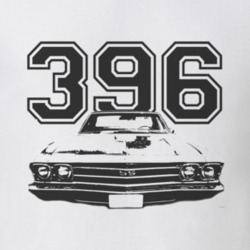 1969 CHEVROLET EL CAMINO SS Grill Black Graphic Engine Size T Shirt