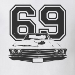 1969 CHEVROLET EL CAMINO SS Grill Black Graphic Year T Shirt
