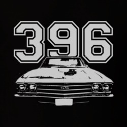 1969 CHEVROLET EL CAMINO SS Grill White Graphic Engine Size T Shirt