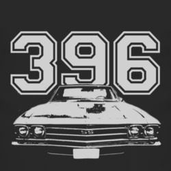 1969 CHEVROLET EL CAMINO SS Grill White Graphic Engine Size T Shirt