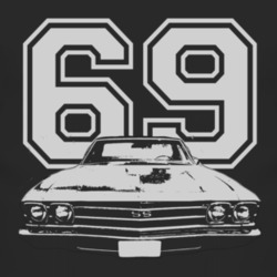 1969 CHEVROLET EL CAMINO SS Grill White Graphic Year T Shirt