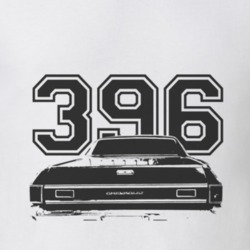 1969 CHEVROLET EL CAMINO SS Rear Black Graphic Engine Size T Shirt