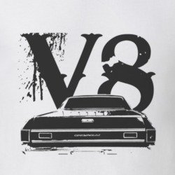 1969 CHEVROLET EL CAMINO SS Rear Black Graphic V8 T Shirt