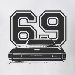 1969 CHEVROLET EL CAMINO SS Rear Black Graphic Year T Shirt