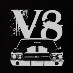 1970 CHEVROLET EL CAMINO SS Grill White Graphic V8 T Shirt