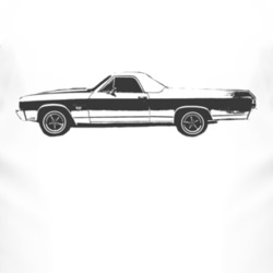 1970 CHEVROLET EL CAMINO SS Side Black Graphic T Shirt