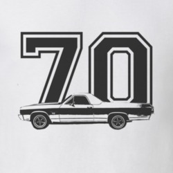 1970 CHEVROLET EL CAMINO SS Side Black Graphic Year T Shirt