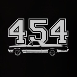 1970 CHEVROLET EL CAMINO SS Side White Graphic Engine Size T Shirt