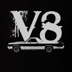 1970 CHEVROLET EL CAMINO SS Side White Graphic V8 T Shirt