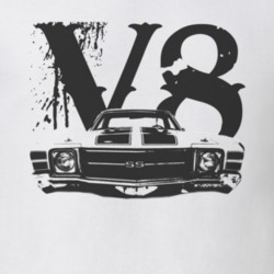 1971 CHEVROLET EL CAMINO SS Grill Black Graphic V8 T Shirt