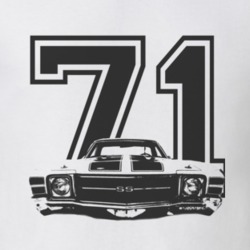 1971 CHEVROLET EL CAMINO SS Grill Black Graphic Year T Shirt