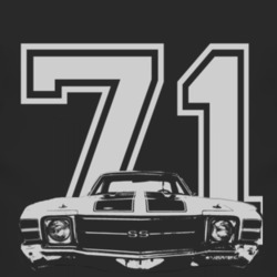 1971 CHEVROLET EL CAMINO SS Grill White Graphic Year T Shirt