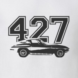 1966 CHEVROLET CORVETTE Side View Black Graphic With Engine Size Faded