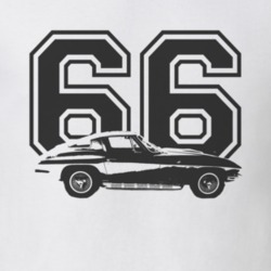 1966 CHEVROLET CORVETTE Side View Black Graphic With Year Faded Look L