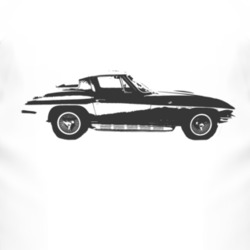 1966 CHEVROLET CORVETTE Side View Black Graphic Light T Shirt