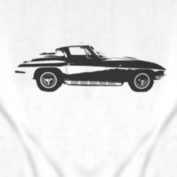 1966 CHEVROLET CORVETTE Side View Black Graphic Faded Look Light T Shi
