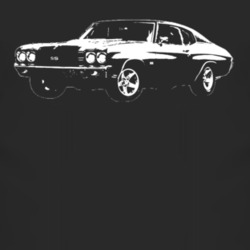 1970 Chevy Chevelle Side View Faded Look Dark T Shirt