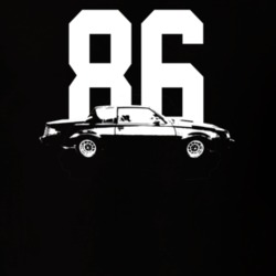 1986 Grand National Side View With Year Dark Color T Shirt