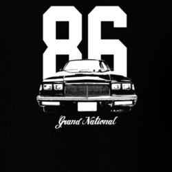1986 Grand National Grill View With Year And Model Dark Color T Shirt