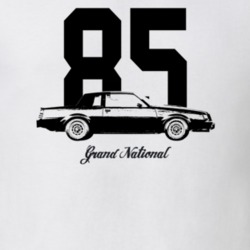 1985 Grand National Side View With Year And Model Light Color T Shirt