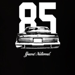 1985 Grand National Rear View With Year And Model Dark Color T Shirt
