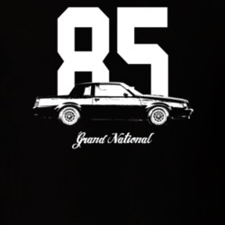 1985 Grand National Side View With Year And Model Dark Color T Shirt
