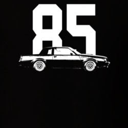 1985 Grand National Side View With Year Dark Color T Shirt