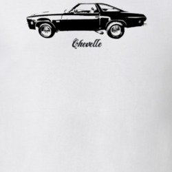 1973 Chevelle Side View With Model Light Color T Shirt