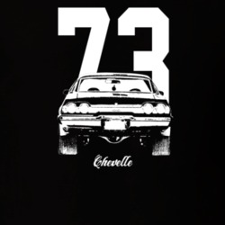 1973 Chevelle Rear View With Year And Model Dark Color T Shirt
