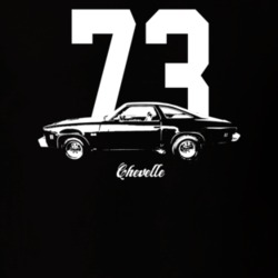 1973 Chevelle Side View With Year And Model Dark Color T Shirt
