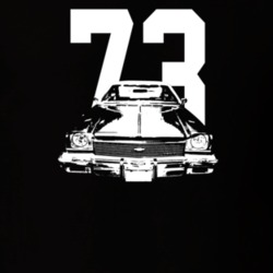 1973 Chevelle Grill View With Year Dark Color T Shirt