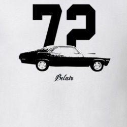 1972 Belair Side View With Year And Model Light Color T Shirt