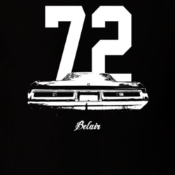 1972 Belair Rear View With Year And Model Dark Color T Shirt