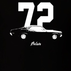 1972 Belair Side View With Year And Model Dark Color T Shirt
