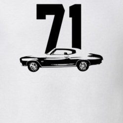 1971 Chevelle Side View With Year Light Color T Shirt