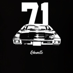 1971 Chevelle Rear View With Year And Model Dark Color T Shirt