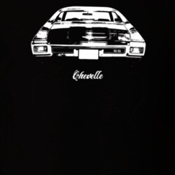 1971 Chevelle Rear View With Model Dark Color T Shirt