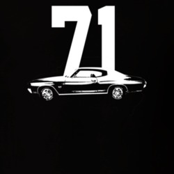 1971 Chevelle Side View With Year Dark Color T Shirt