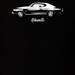 1971 Chevelle Side View With Model Dark Color T Shirt