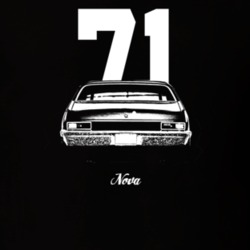1971 Nova Rear View With Year And Model Dark Color T Shirt