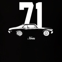 1971 Nova Side View With Year And Model Dark Color T Shirt