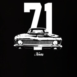 1971 Nova Grill View With Year And Model Dark Color T Shirt