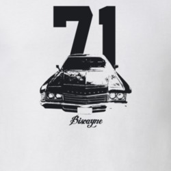 1971 Biscayne Grill View With Year And Model Light Color T Shirt