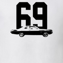 1969 Biscayne Side View With Year Light Color T Shirt