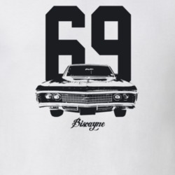 1969 Biscayne Grill View With Year And Model Light Color T Shirt