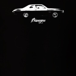 1969 Biscayne Side View With Model Dark Color T Shirt