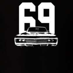 1969 Biscayne Grill View With Year Dark Color T Shirt